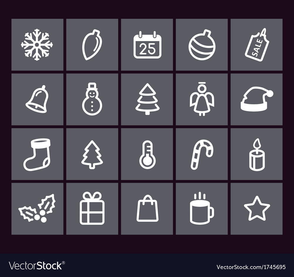 Simple christmas icons Royalty Free Vector Image