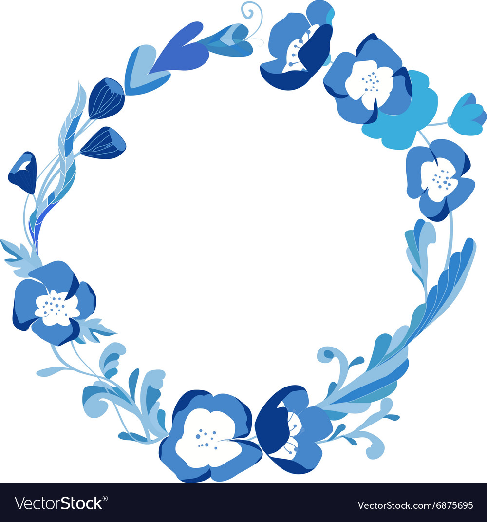 Download Small blossom flower circle frame Royalty Free Vector Image