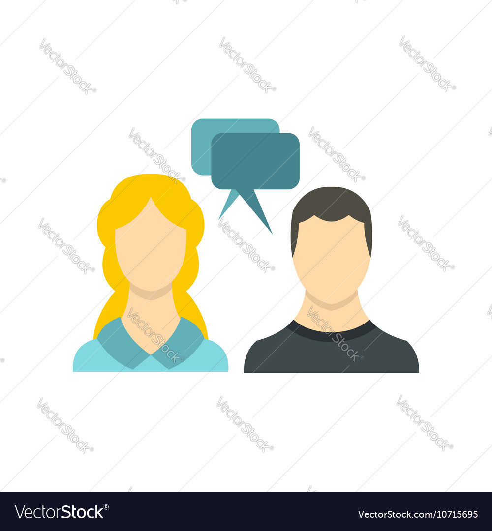 Sms Chat Friends Icon Flat Style Royalty Free Vector Image