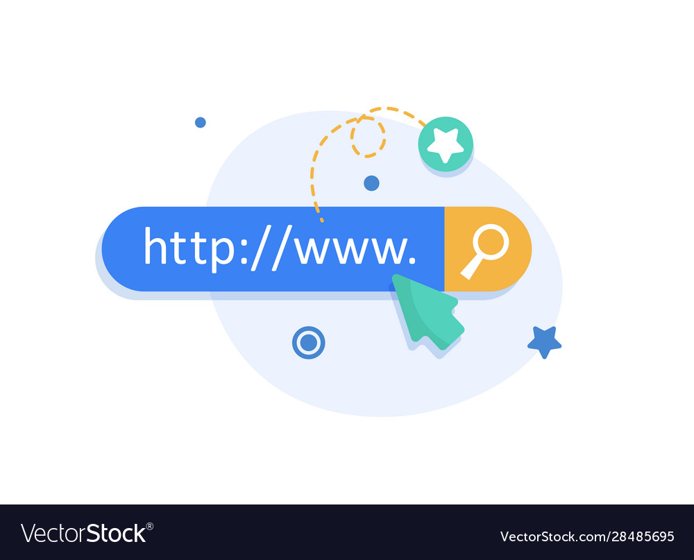 WWW Website Icon with Hand Cursor