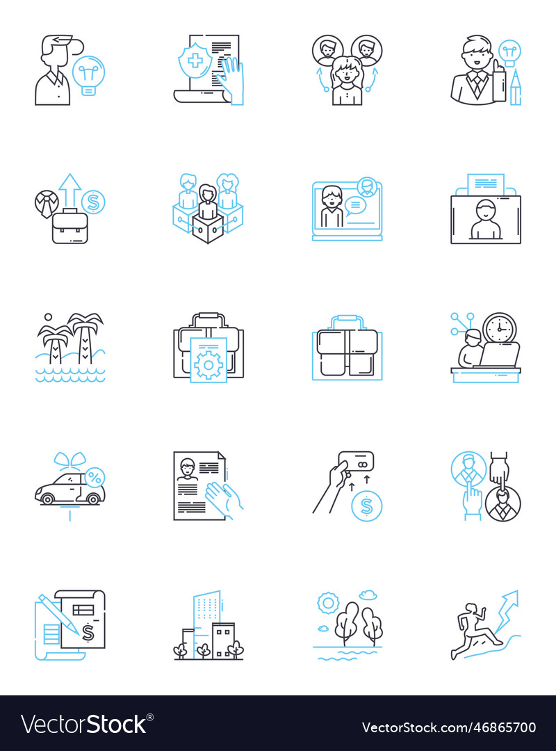 Assignment linear icons set task project vector image Assignment linear icons set task project