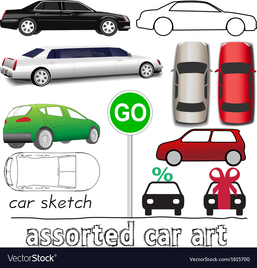 Car symbols auto transportation set Royalty Free Vector