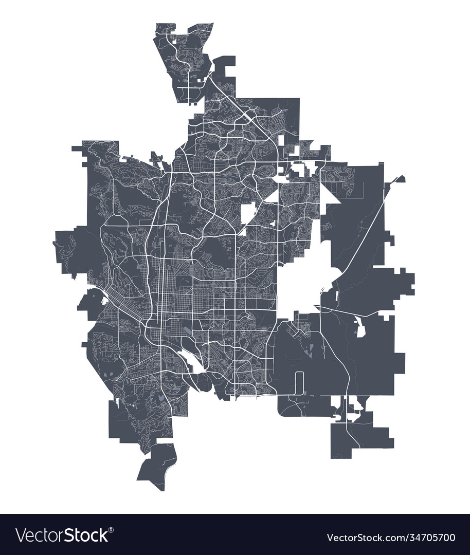 Colorado springs map detailed map Royalty Free Vector Image