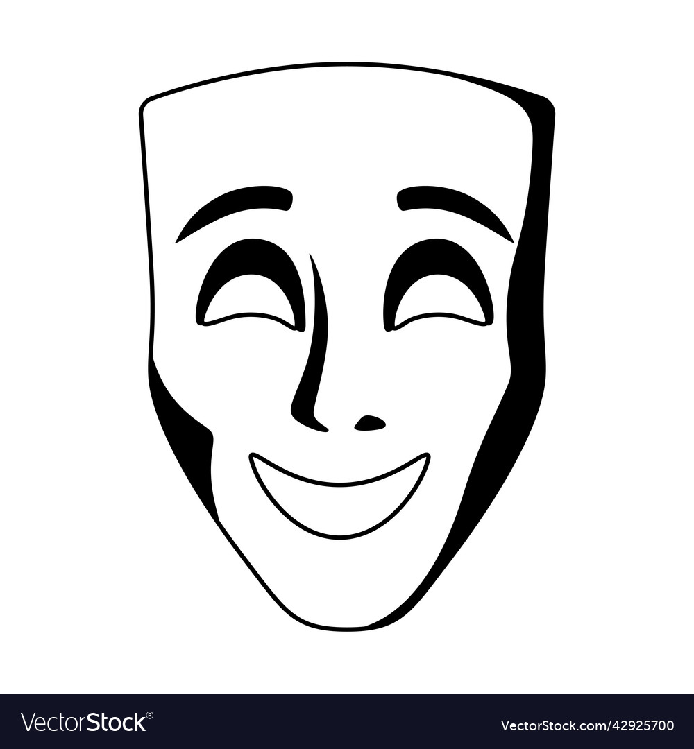 Comedy mask traditional symbol Royalty Free Vector Image