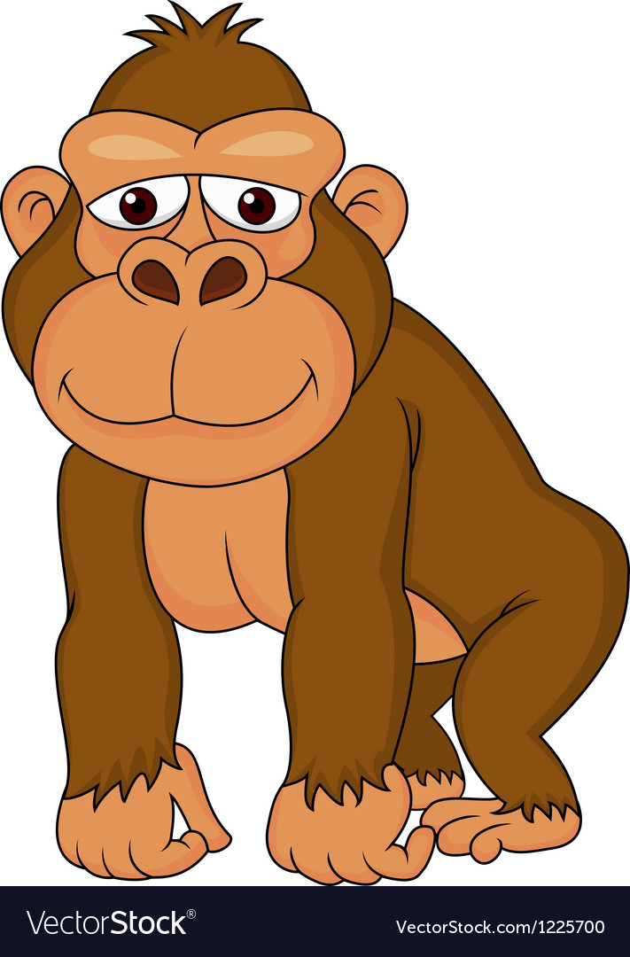 Cute gorilla cartoon Royalty Free Vector Image