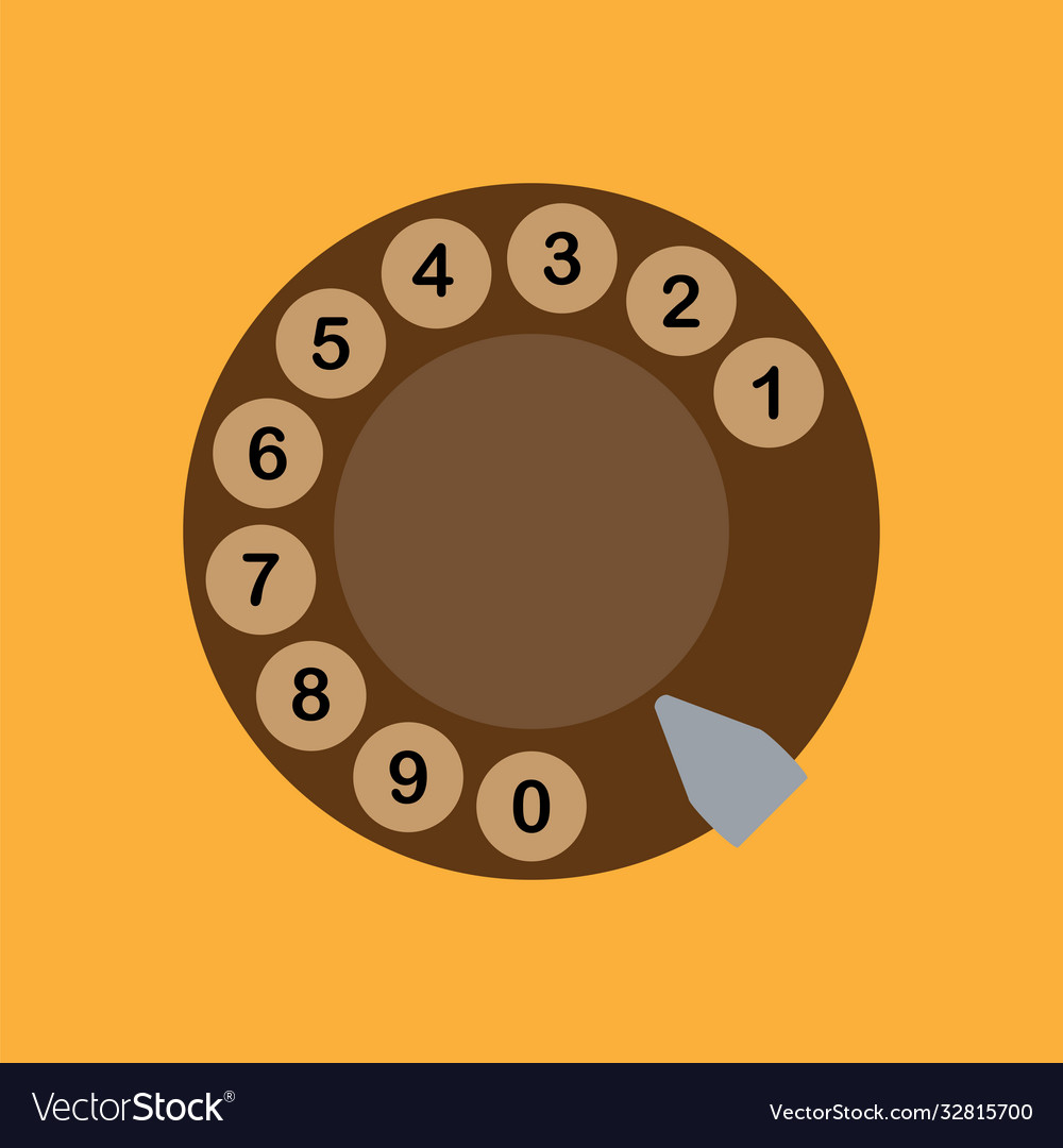 Disk dialer icons with pulse retro phone