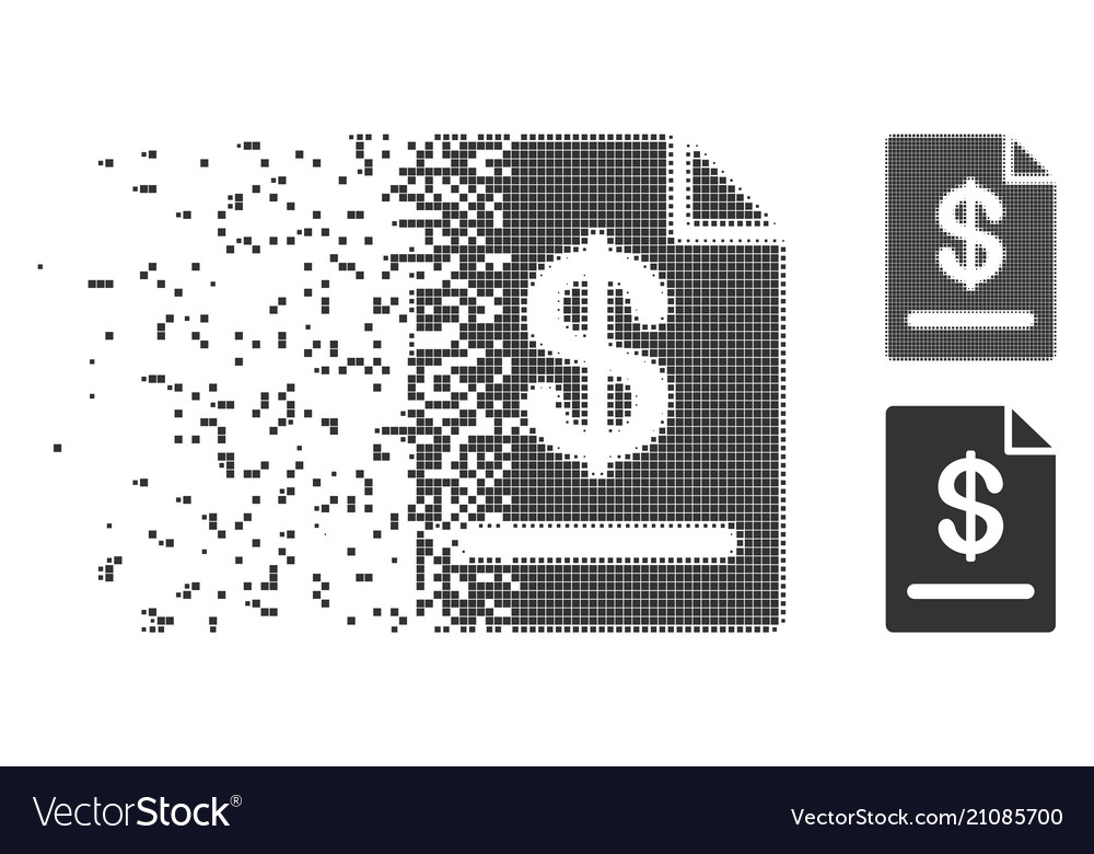 Invoice dissolved pixel halftone icon