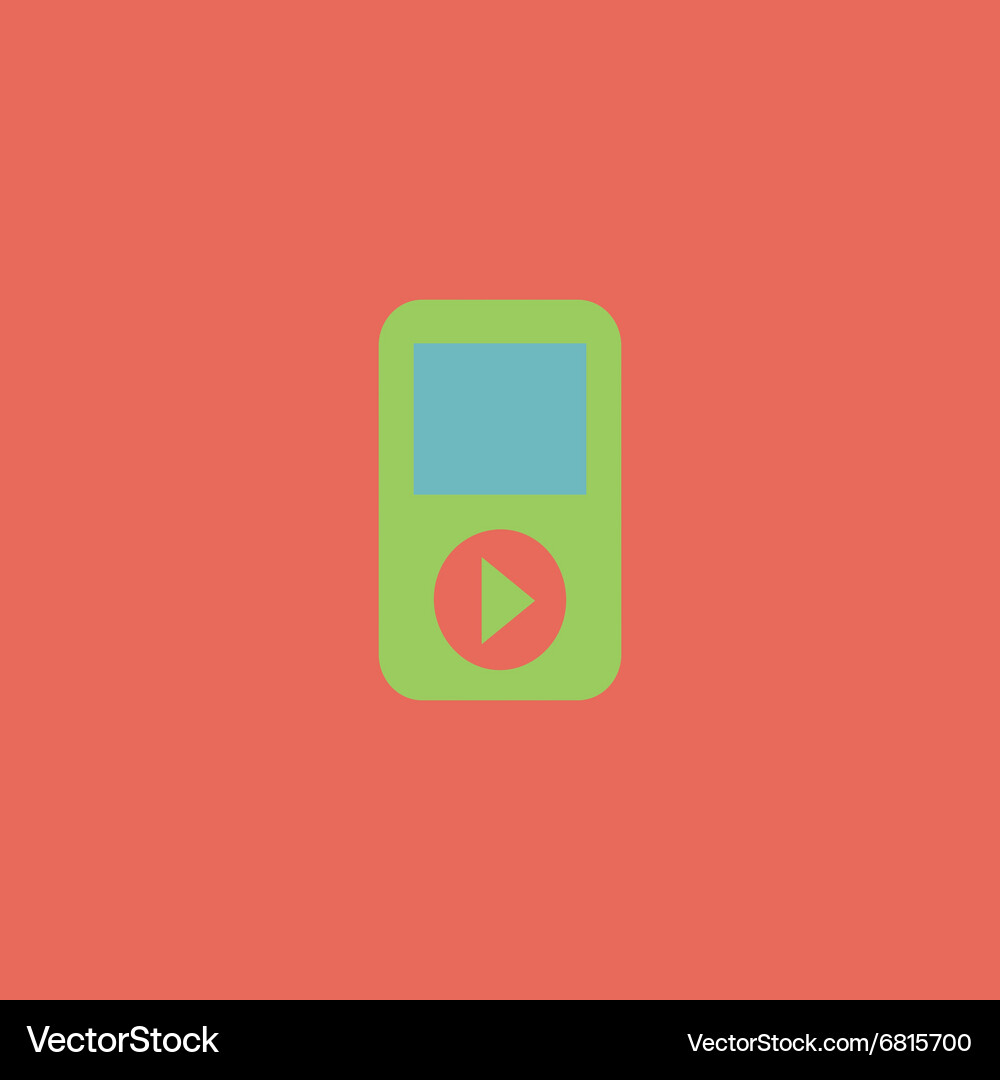 Mp3 player flat icon Royalty Free Vector Image