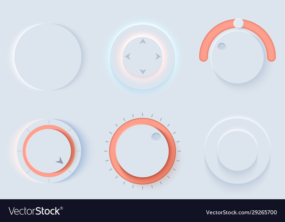 Neumorphic UI Circle Set - Light