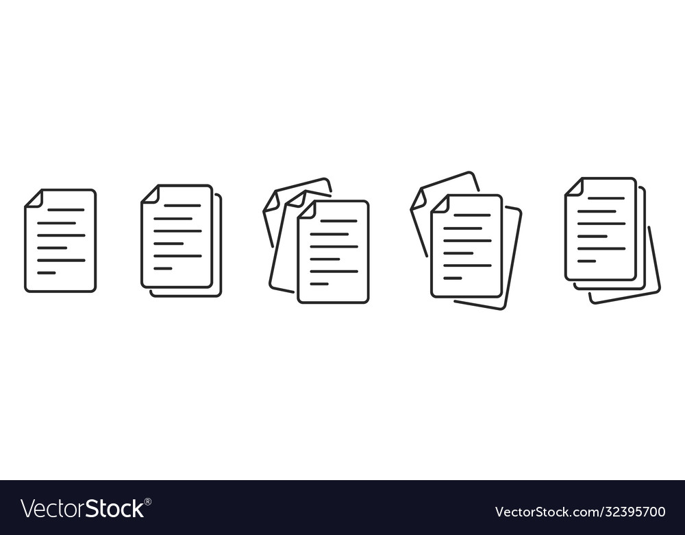 Paper documents icons linear file