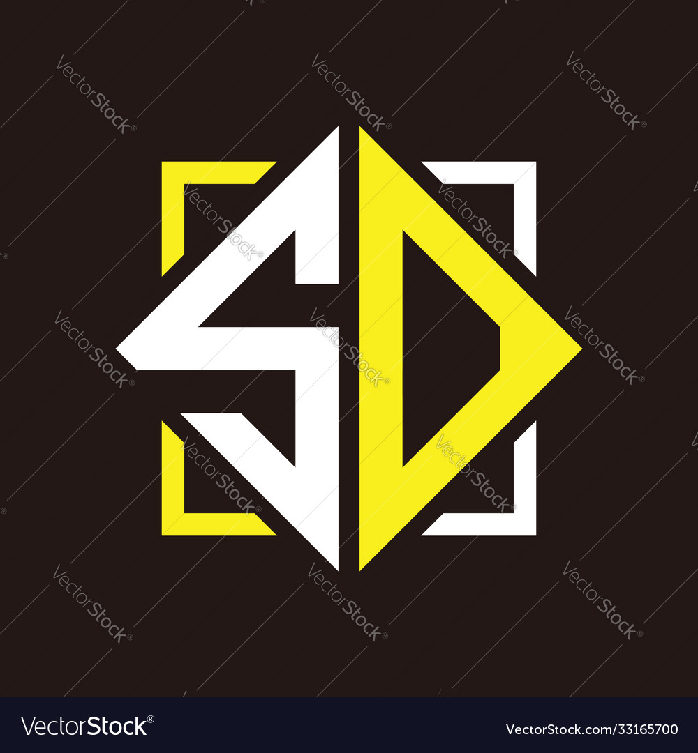 S o initials quadrangle monogram with square Vector Image S o initials quadrangle monogram with square