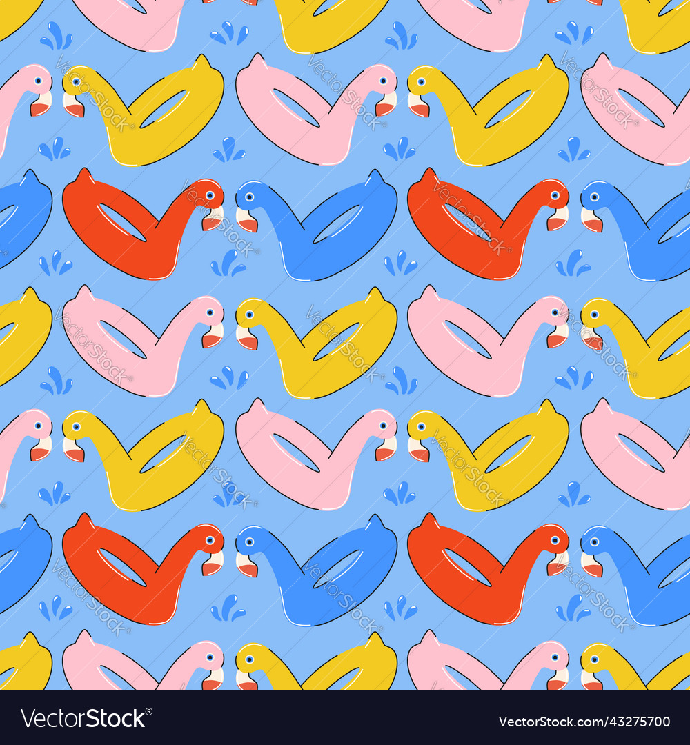 Seamless summer pattern with colorful flamingo vector image Seamless summer pattern with colorful flamingo