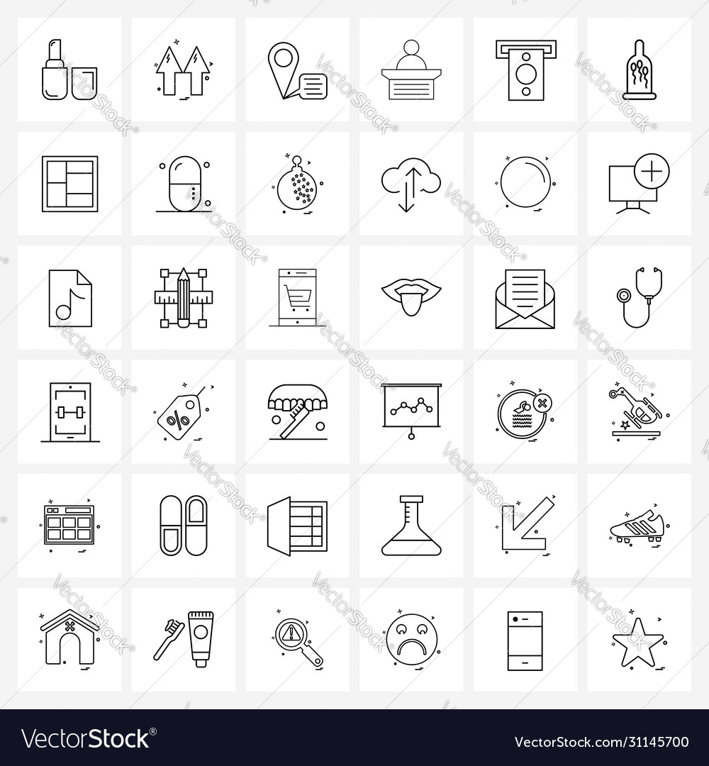 Set 36 simple line icons for web and print