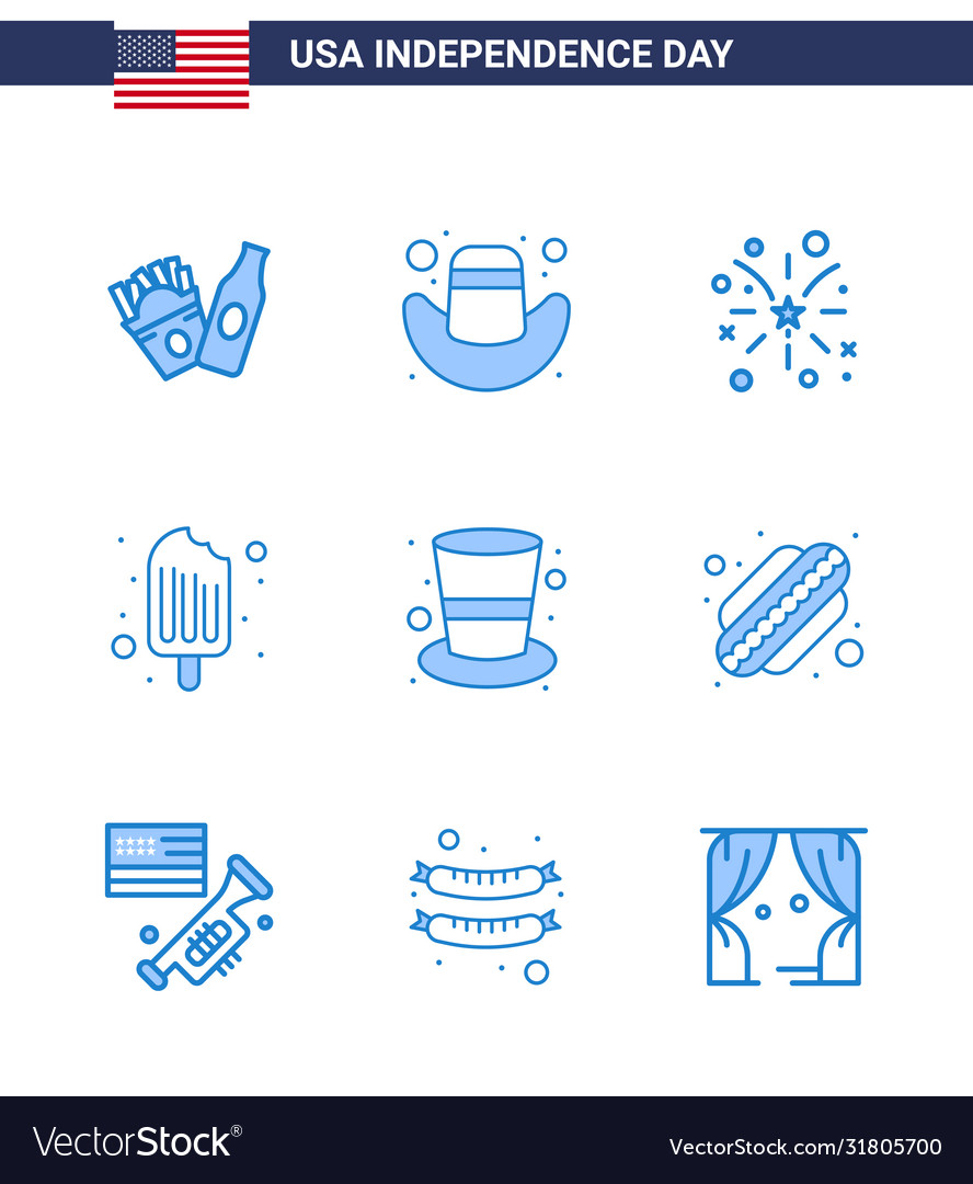 Set 9 usa day icons american symbols