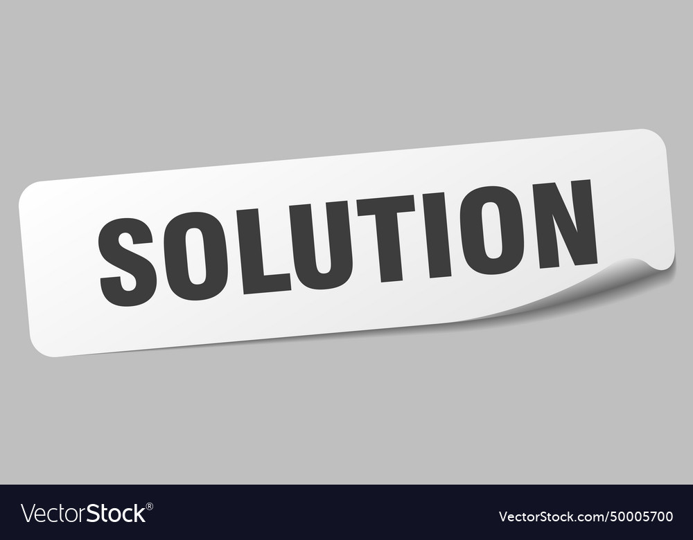 Solution sticker solution label Royalty Free Vector Image