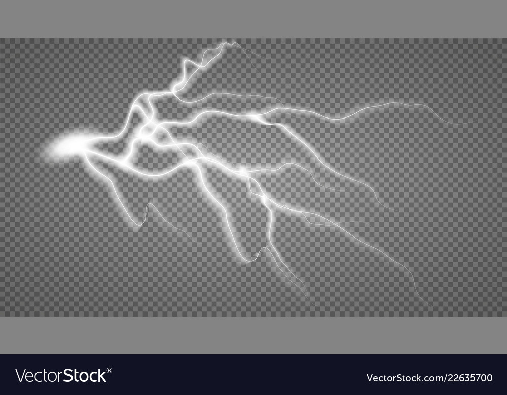 Storm with lightning isolated on transparent