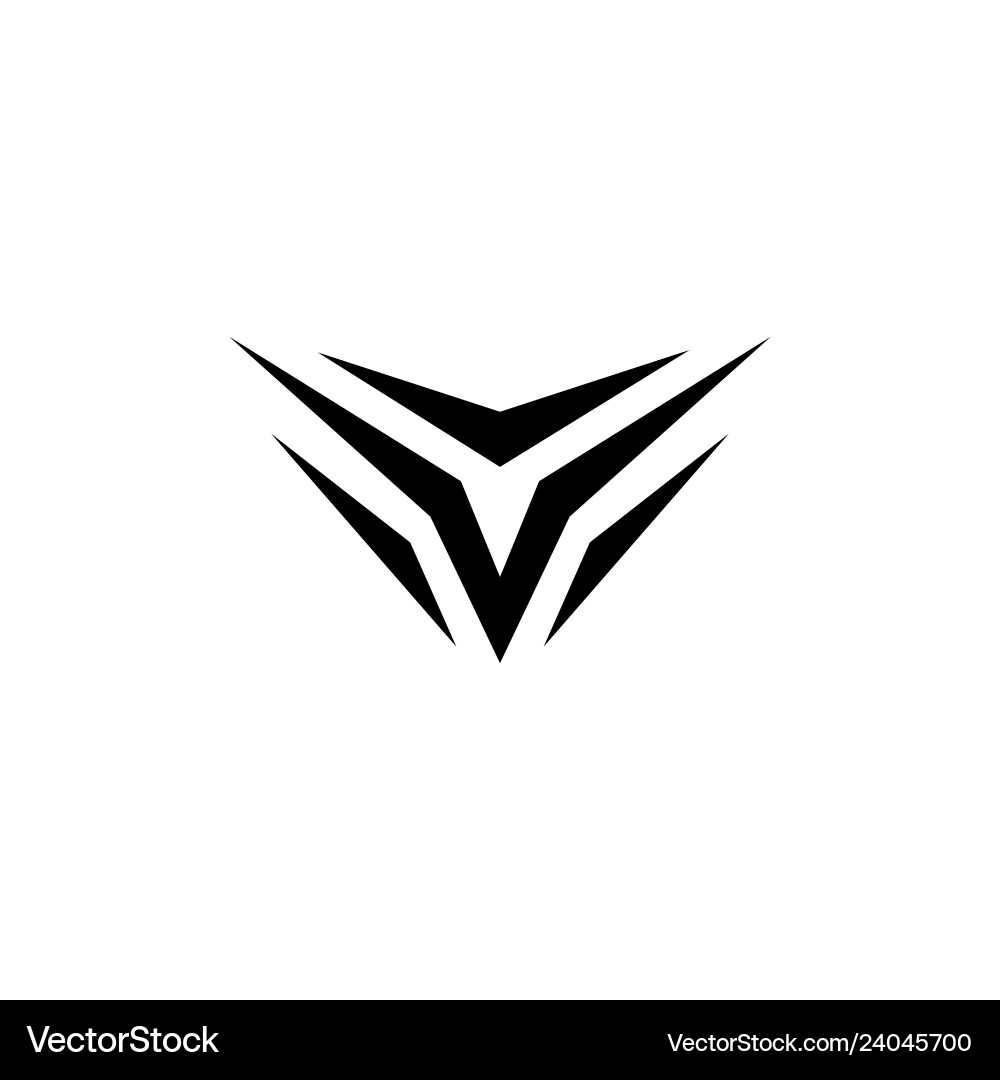 V letter wings logo emblem icon Royalty Free Vector Image