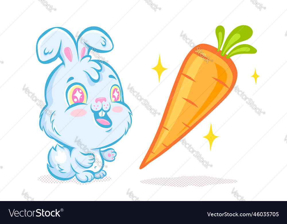 A cute rabbit and carrot vector image A cute rabbit and carrot