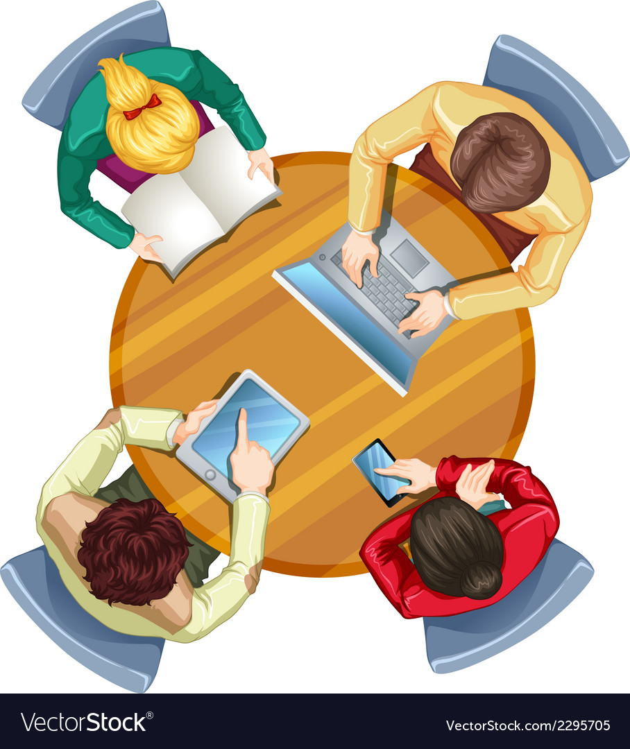 A topview of busy people Royalty Free Vector Image