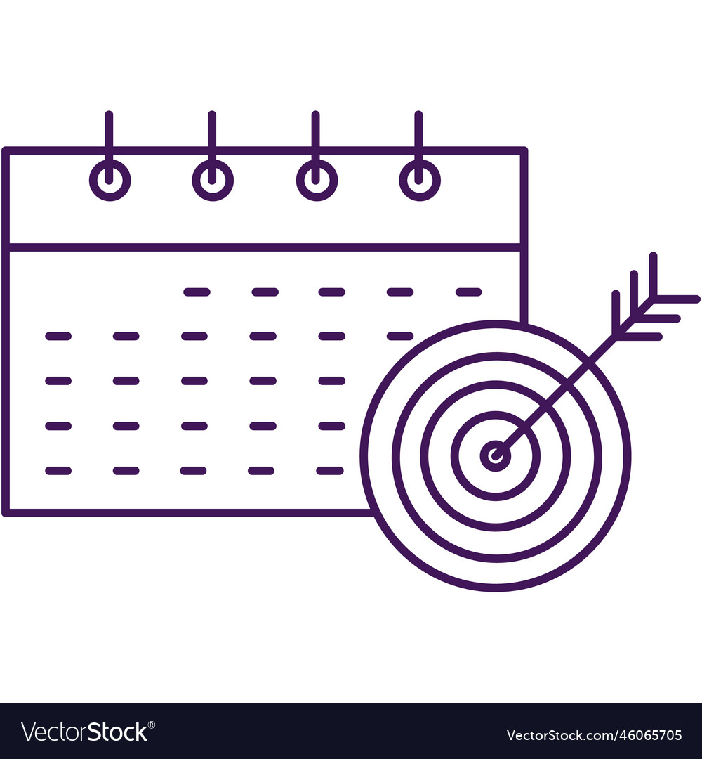 Calendar icon and target with arrow