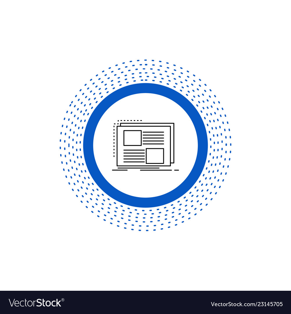 Content design frame page text line icon isolated