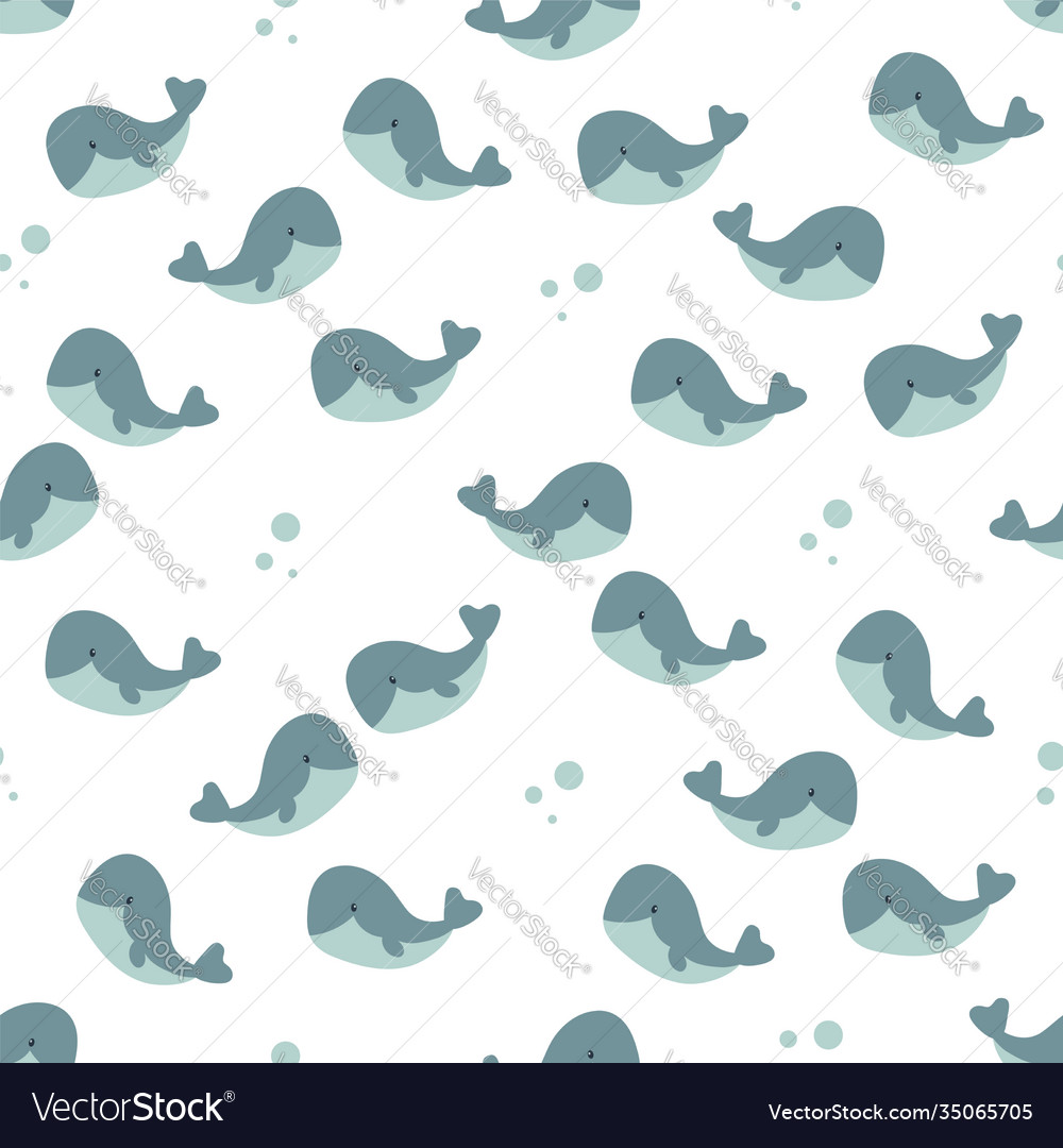 Cute whales trendy seamless pattern for kids