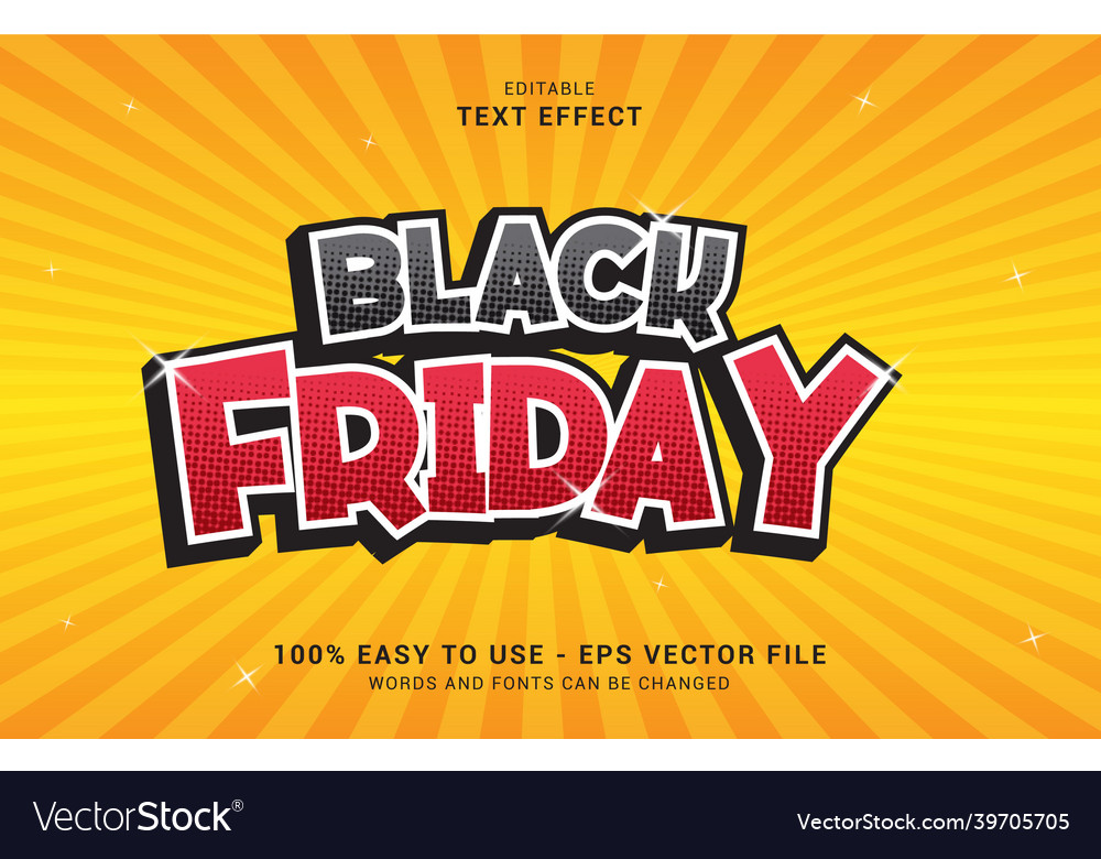 Editable text effect black friday style