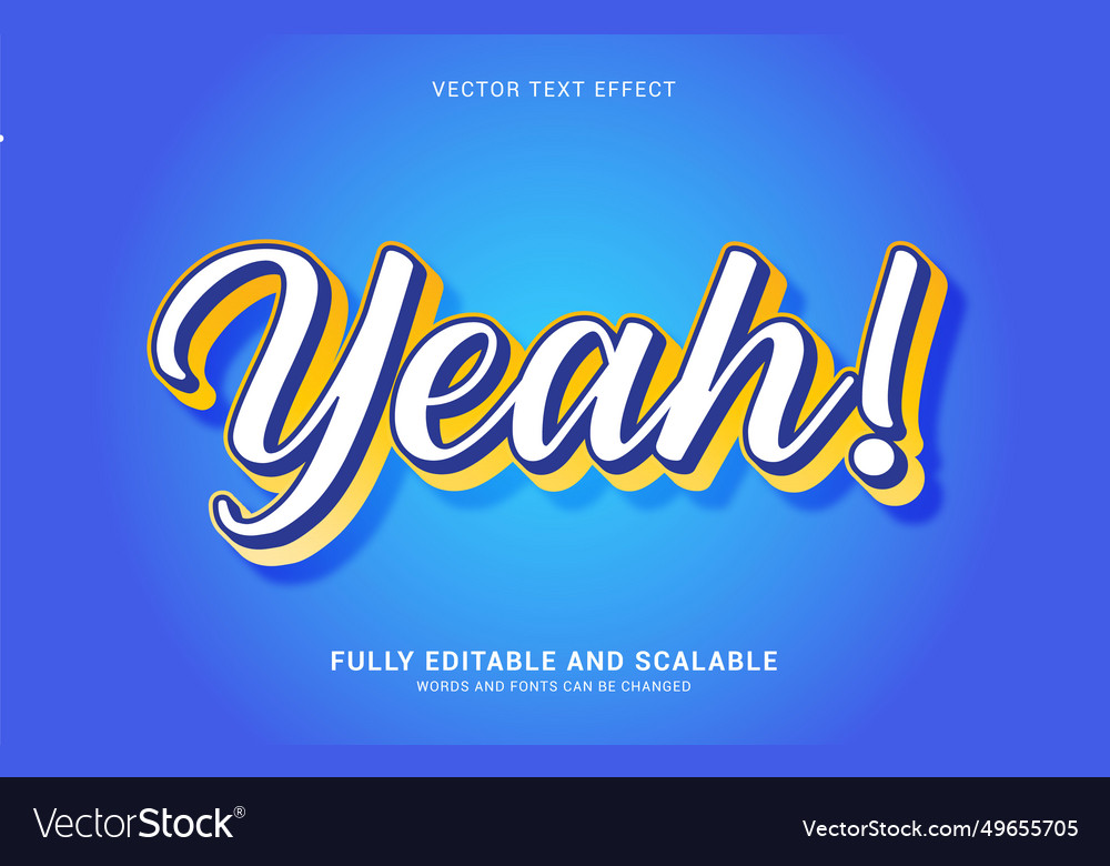 Editable text effect yeah style