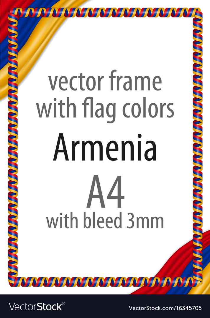 Frame and border of ribbon with the colors