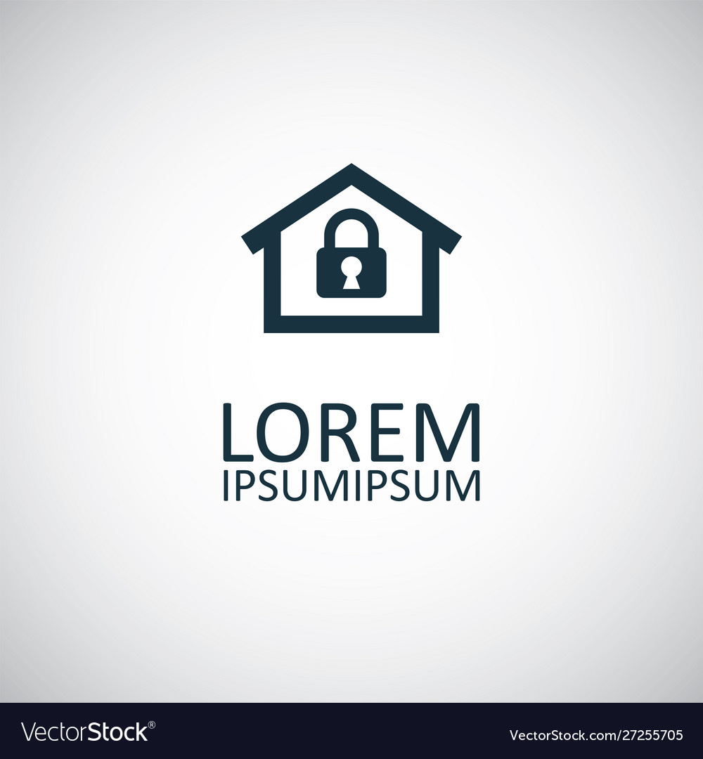 Home lock icon for web and ui on white background