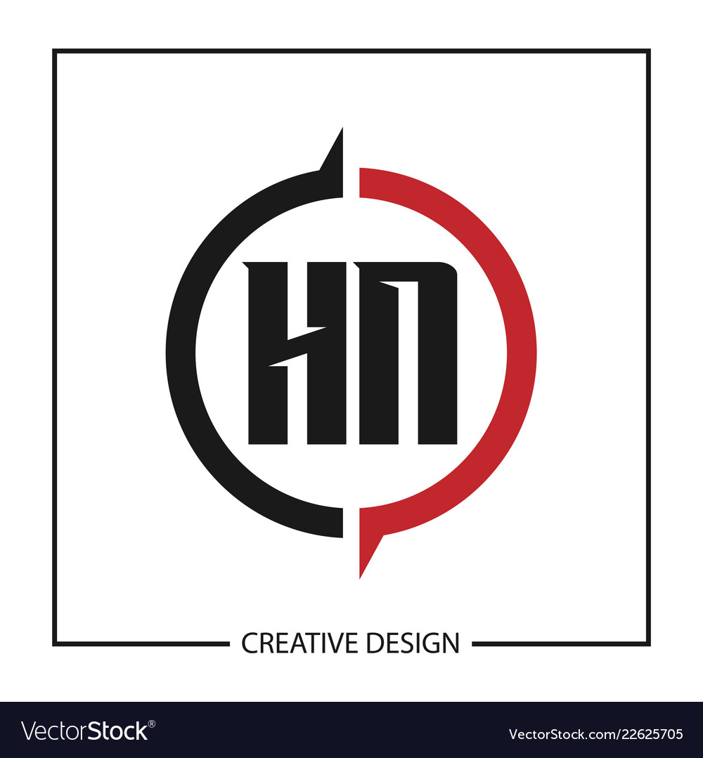 Initial letter hn logo template design