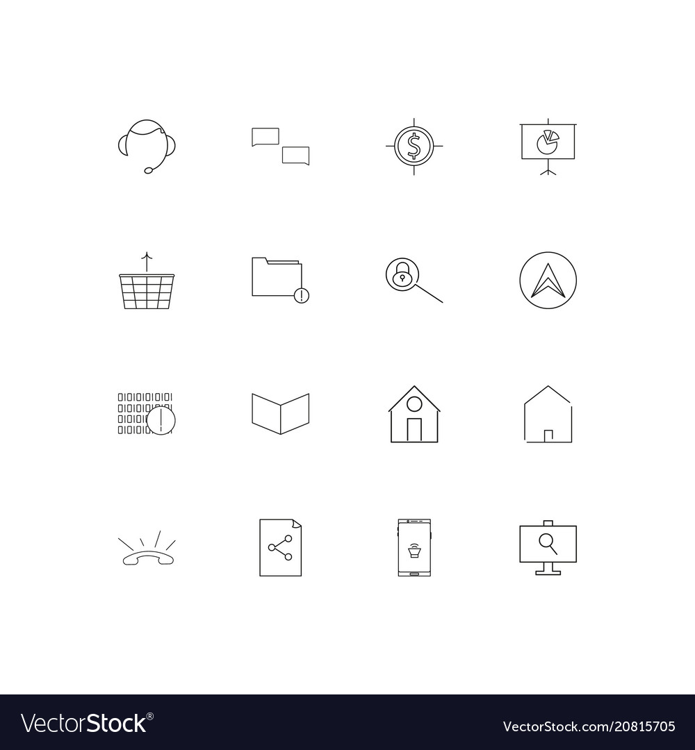 Internet of things linear thin icons set outlined
