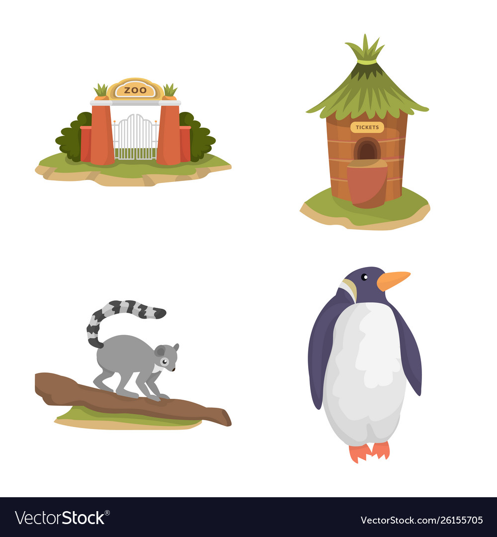 Isolated object zoo and park sign set vector image Isolated object zoo and park sign set