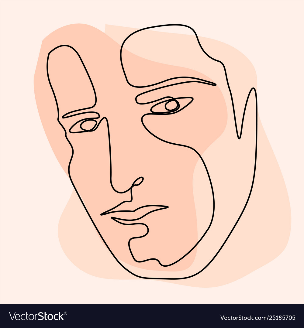 Isolated simplicity face on a colored background