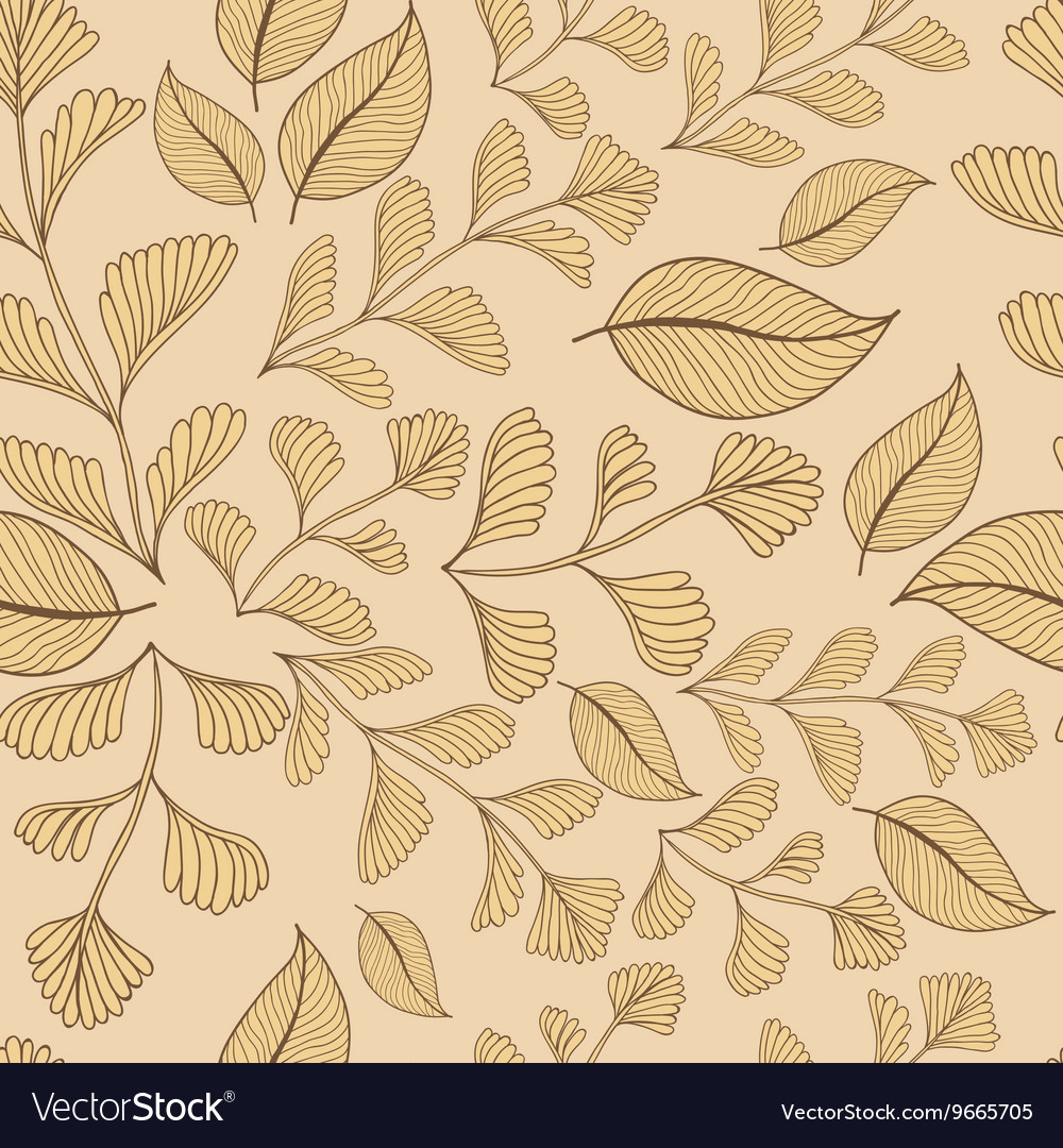 Leaves branches seamless pattern background