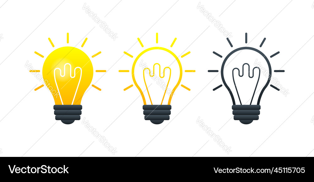 Light bulb creativity idea solution business Vector Image