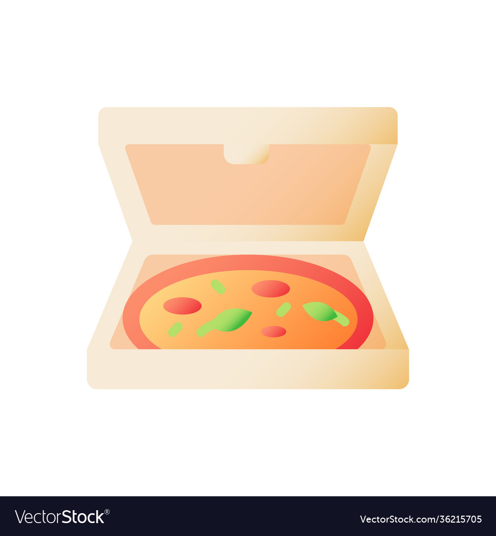 Pizza in box flat color icon