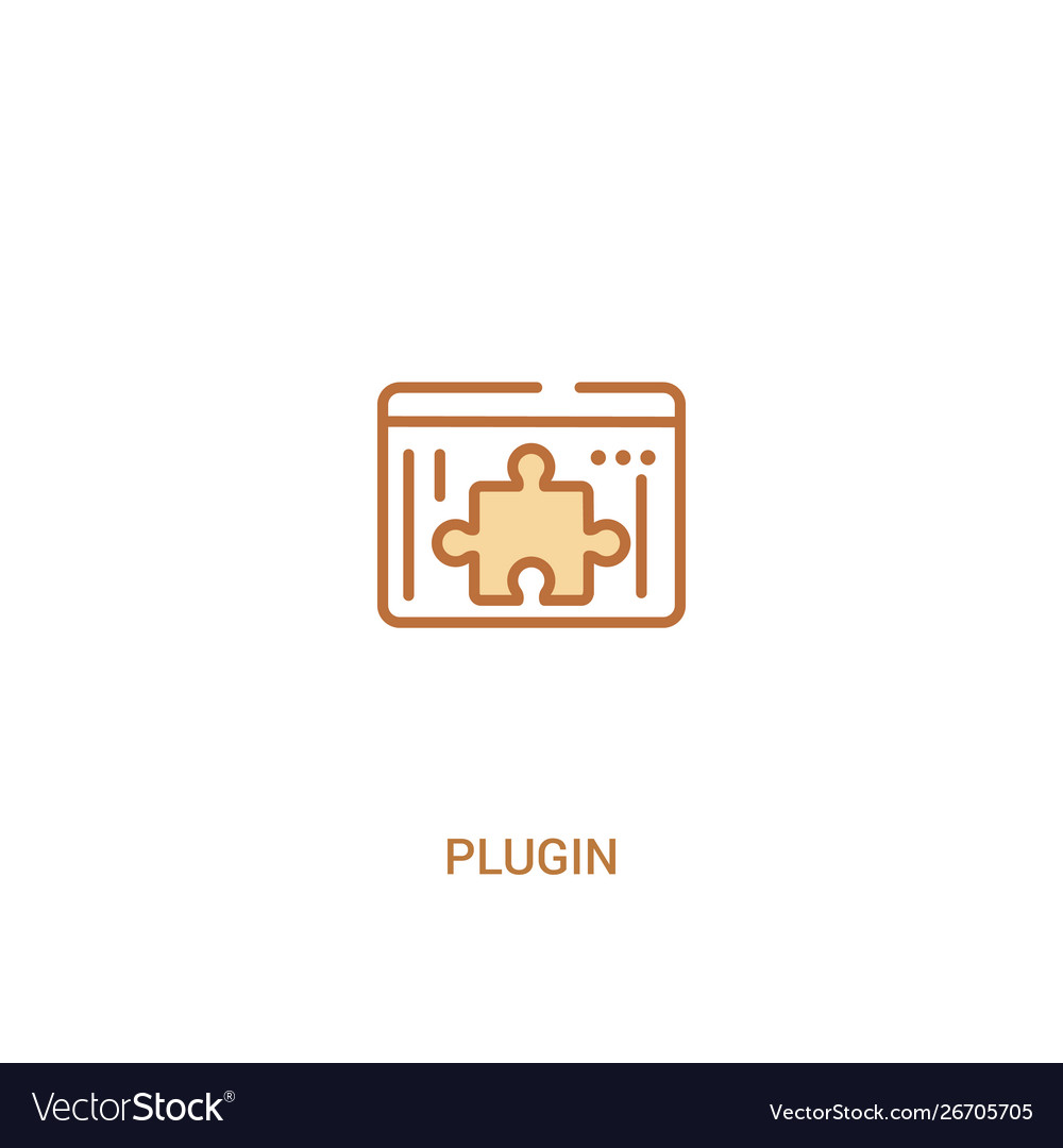 Plugin concept 2 colored icon simple line element