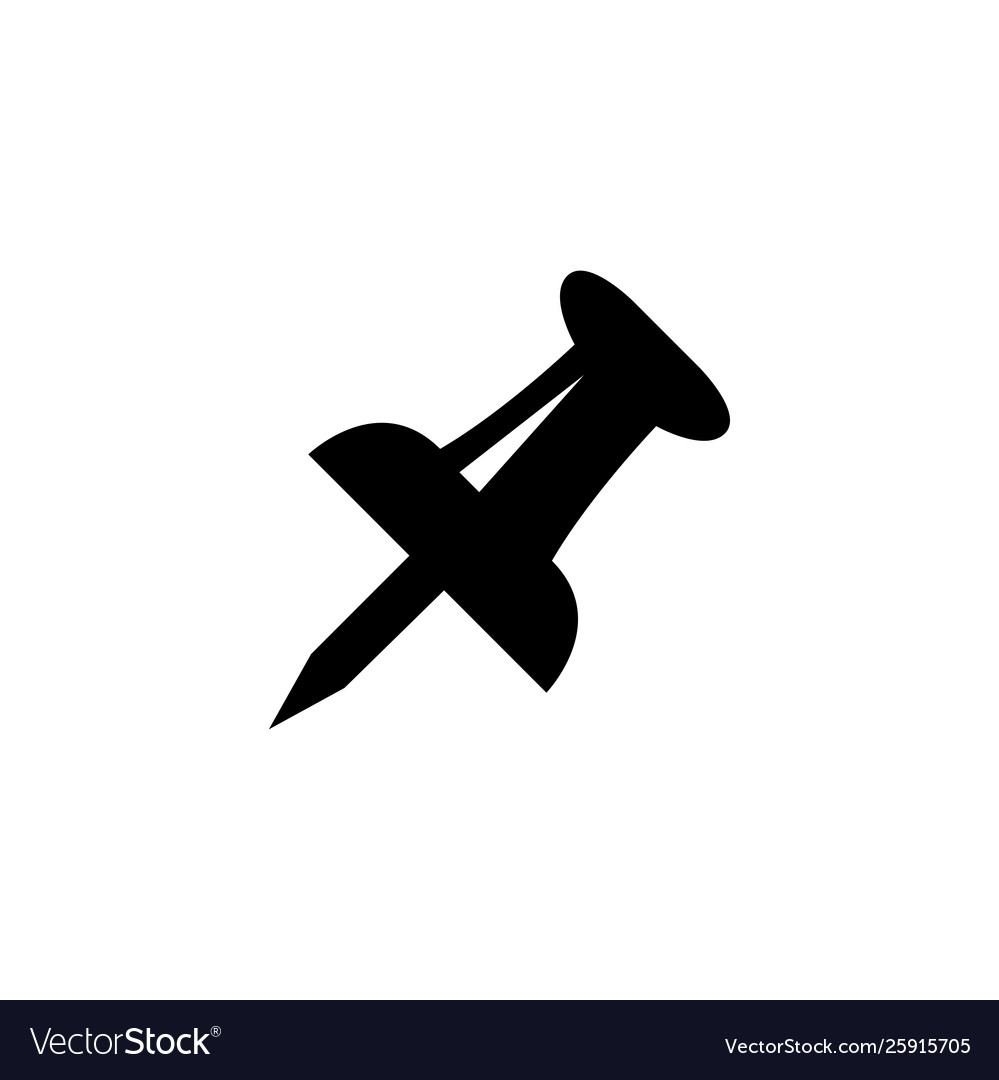 Push pin icon in flat style for apps ui websites Vector Image Push pin icon in flat style for apps ui websites