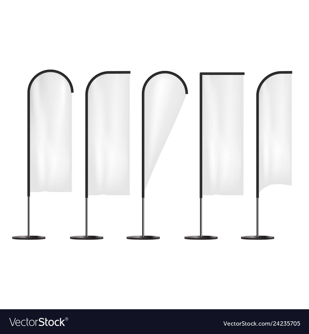 Realistic 3d Detailed White Blank Expo Banner Flag