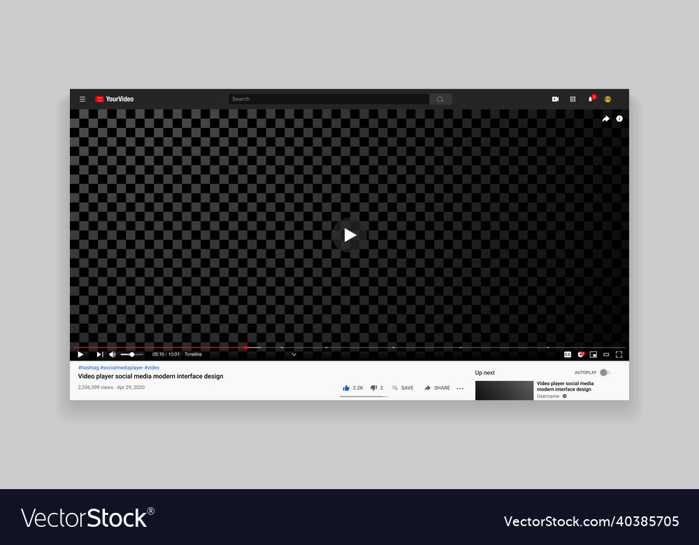 Responsive design desktop web video player page