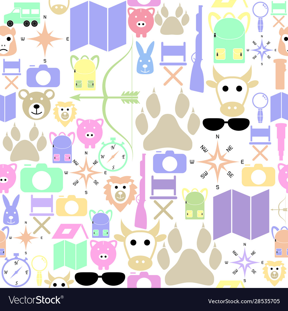 Safari seamless pattern background icon