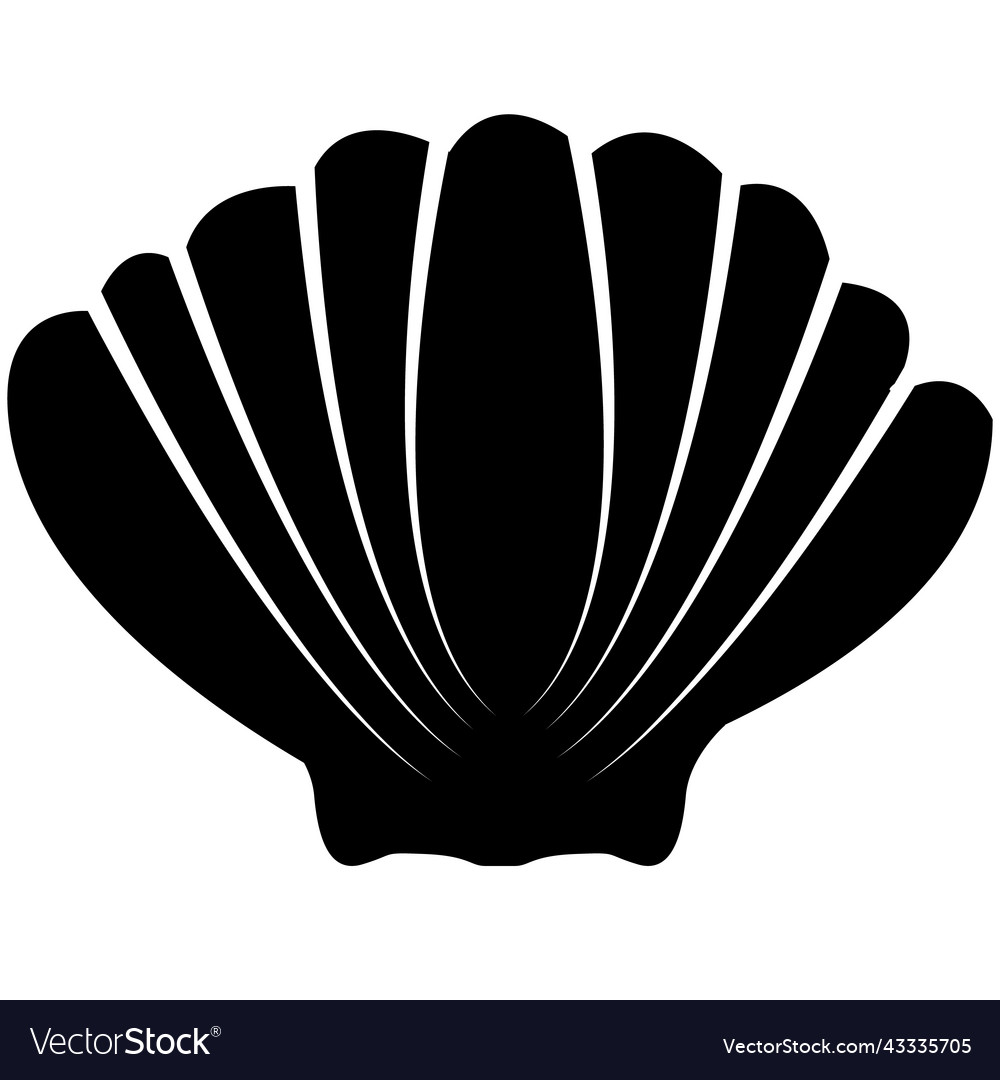 Seashell icon on white background shellfish