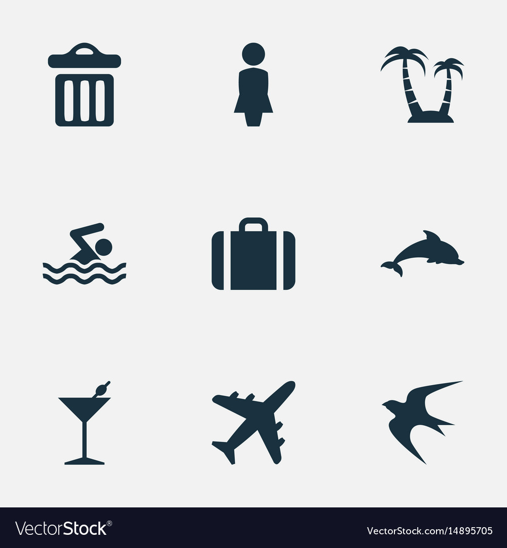 Set of simple seaside icons