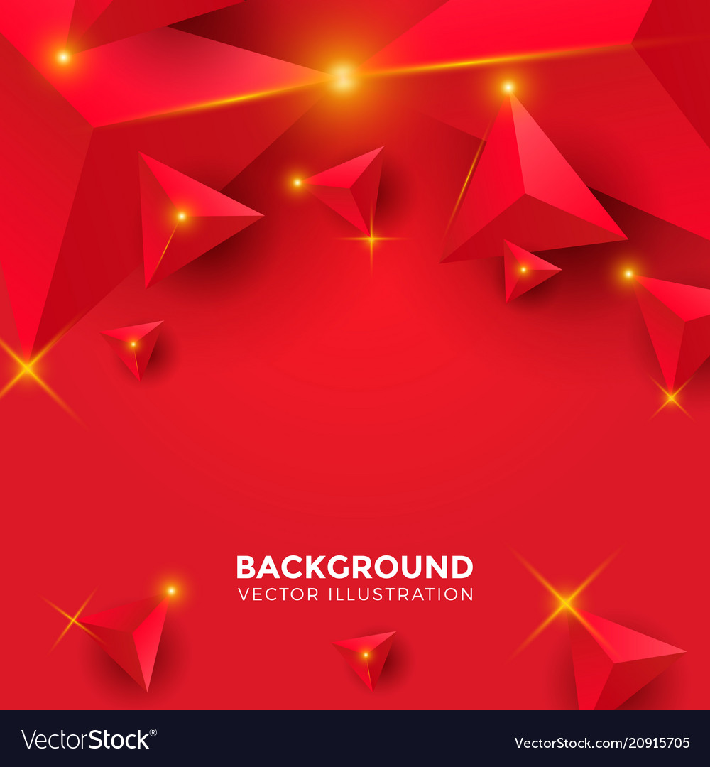 Shiny Red 3D Triangle Background