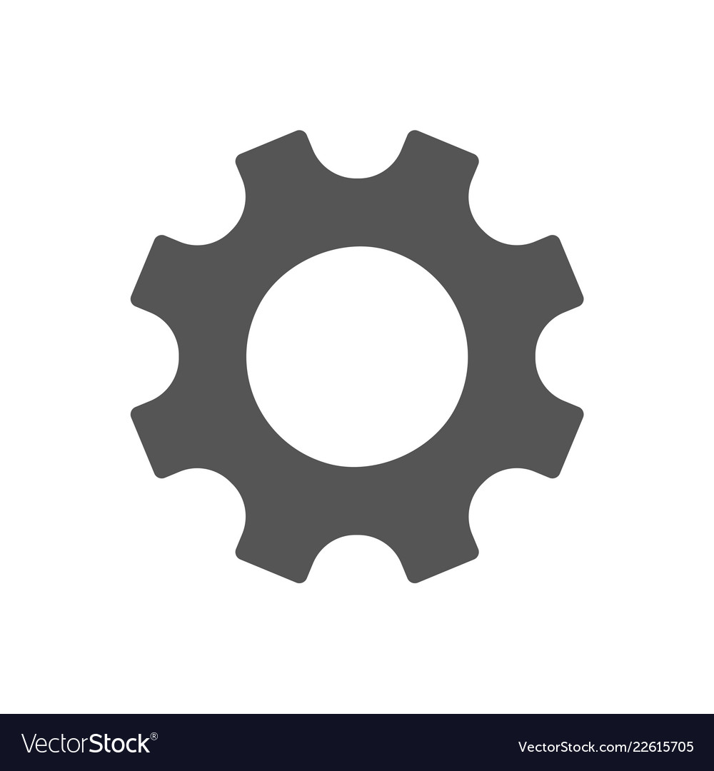 Simple Gear Icon - Flat Symbol