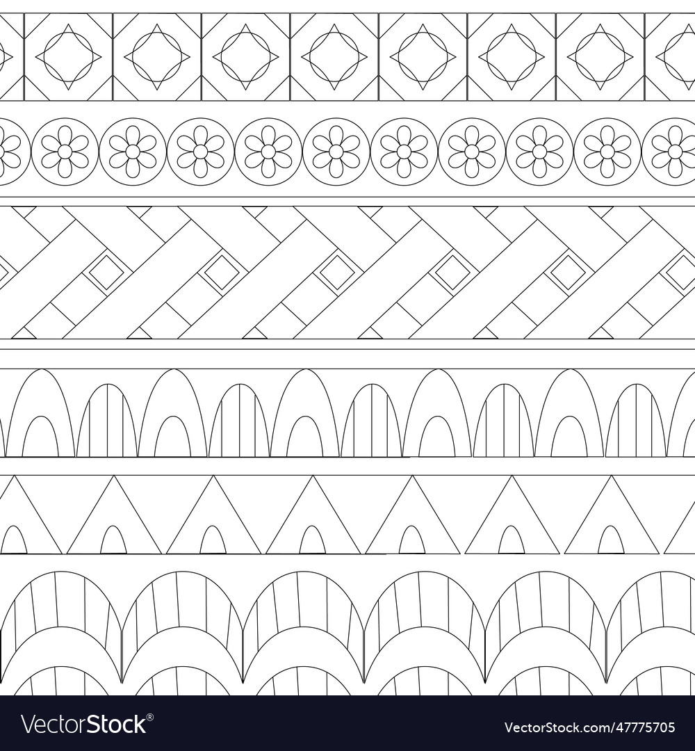 Einfach gestreiftes Ornament mit niedlichen Mustern vector image Einfach gestreiftes Ornament mit niedlichen Mustern