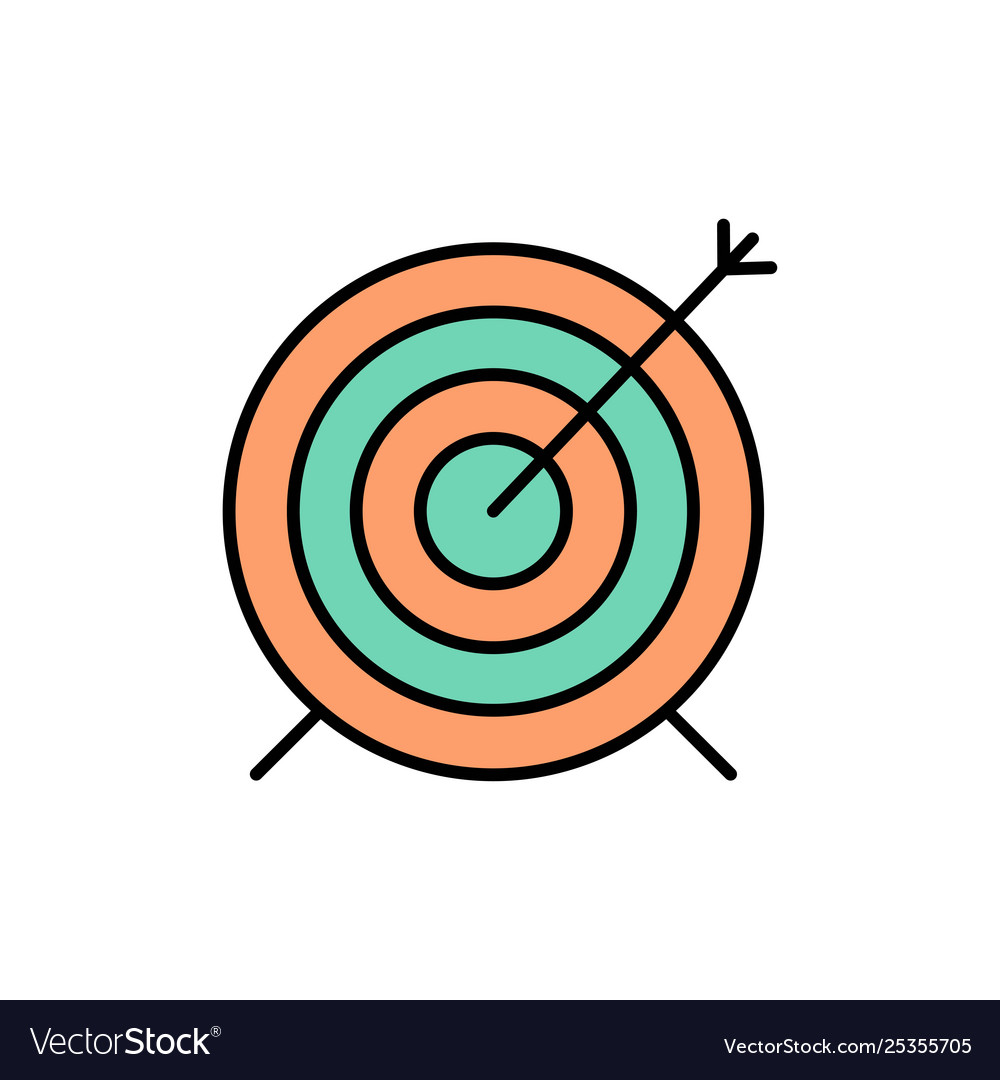 Target dart goal focus flat color icon