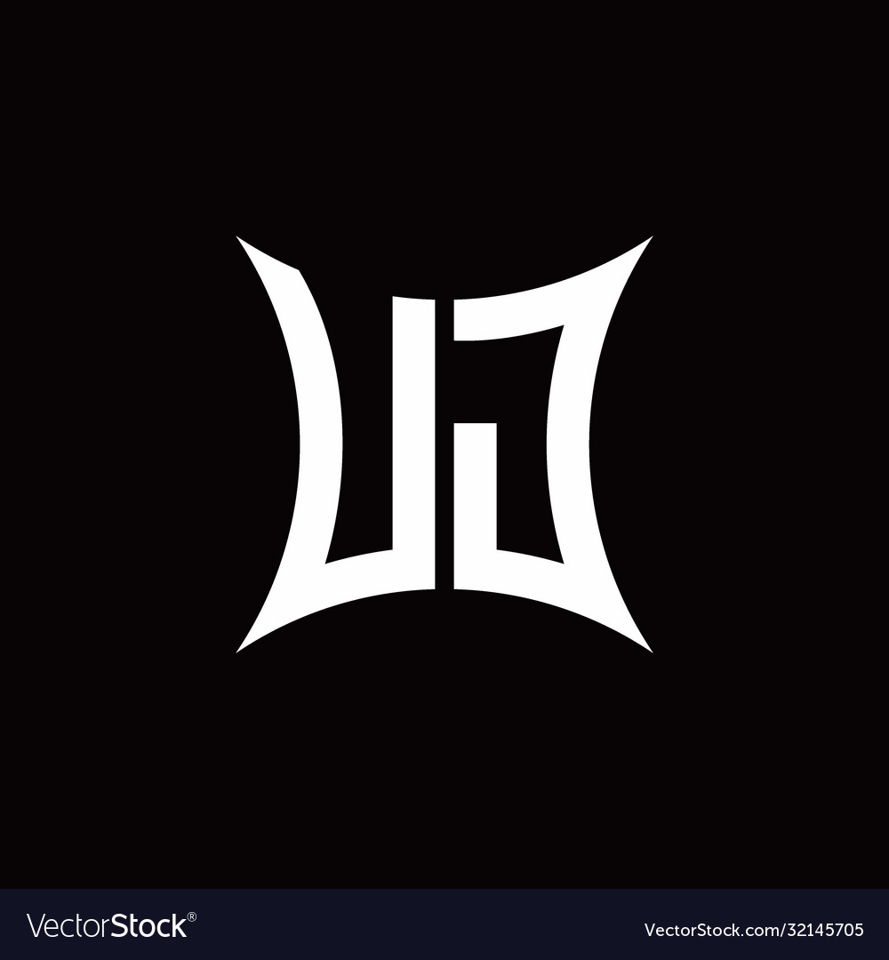 Uj monogram logo with sharped shape design