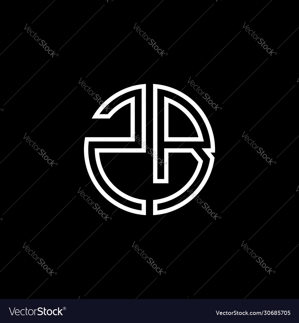 Zb monogram logo circle ribbon style outline